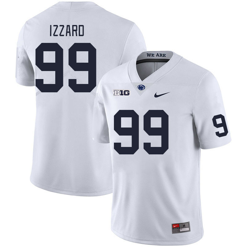 Men #99 Coziah Izzard Penn State Nittany Lions College Football Jerseys Stitched Sale-White - Click Image to Close